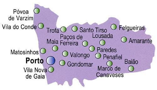 Distrito do Porto | Mapa