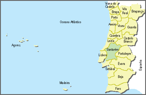 Localização do distrito de Santarém