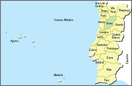 Localização do distrito de Viseu
