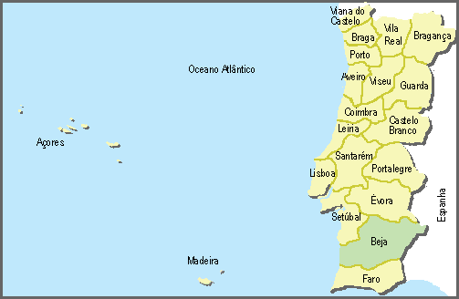Localização do distrito de Castelo Branco